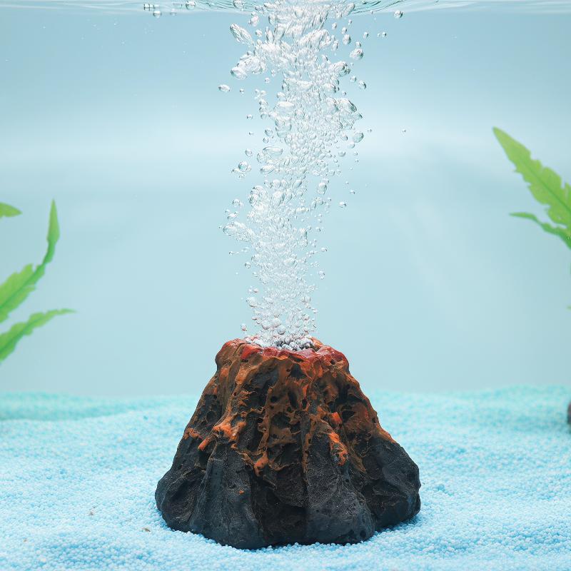 Aquarium Fish Enrichment - 화산 모양의 수족관 기포석 산소 장식