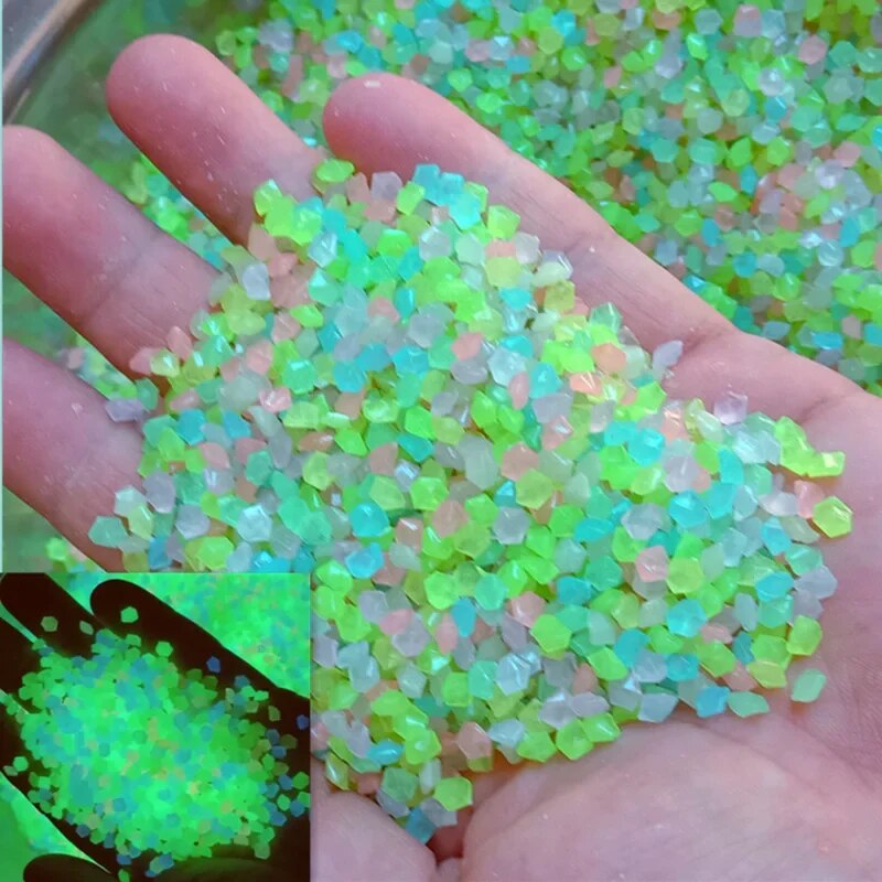 Aquarium Fish Land - 1000pcs 어두운 자갈 돌에 3-5mm 빛나는