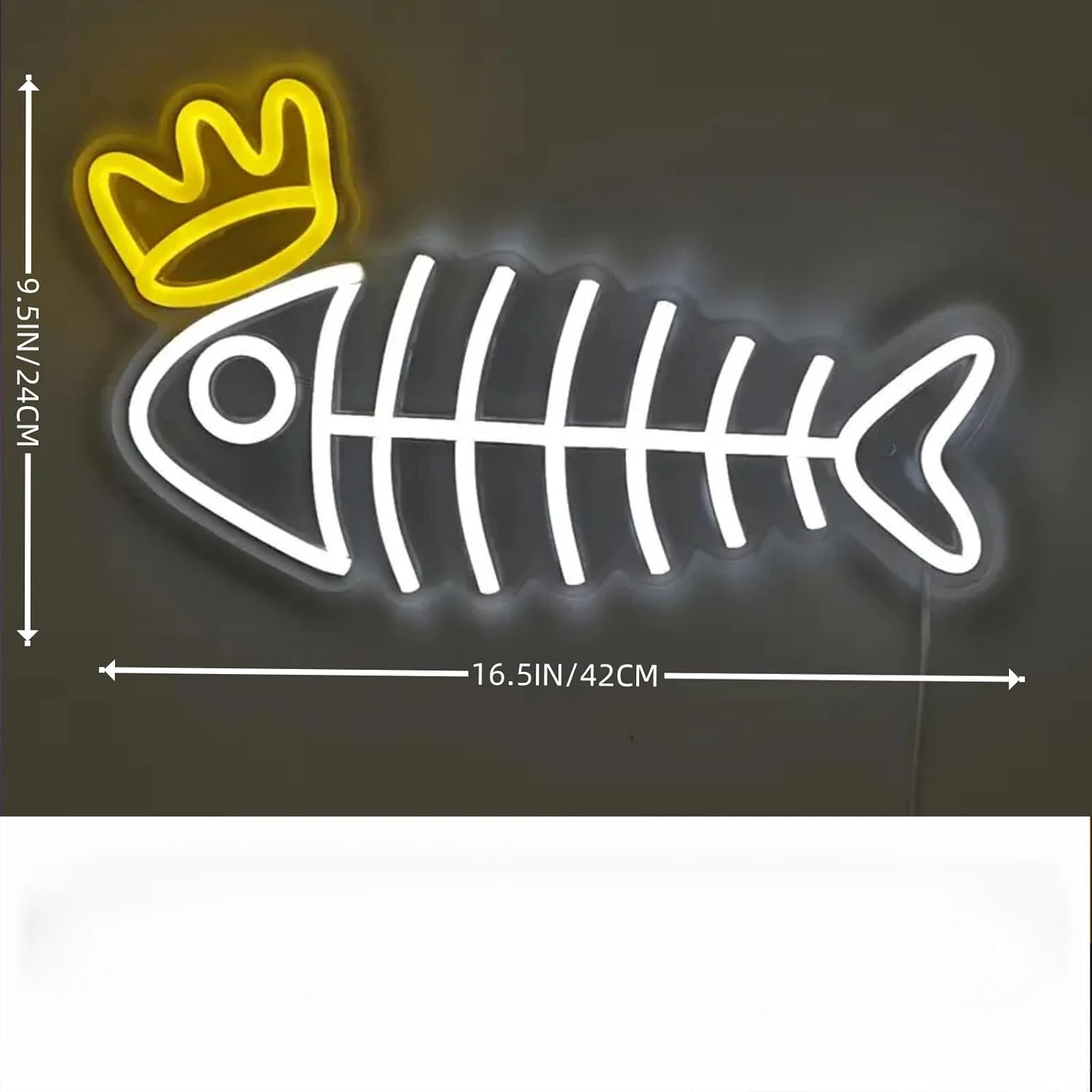 크라운 피쉬 본 네온사인 LED 벽 장식 USB 전원  - Aquarium Fish Restaurant 리뷰 및 가격