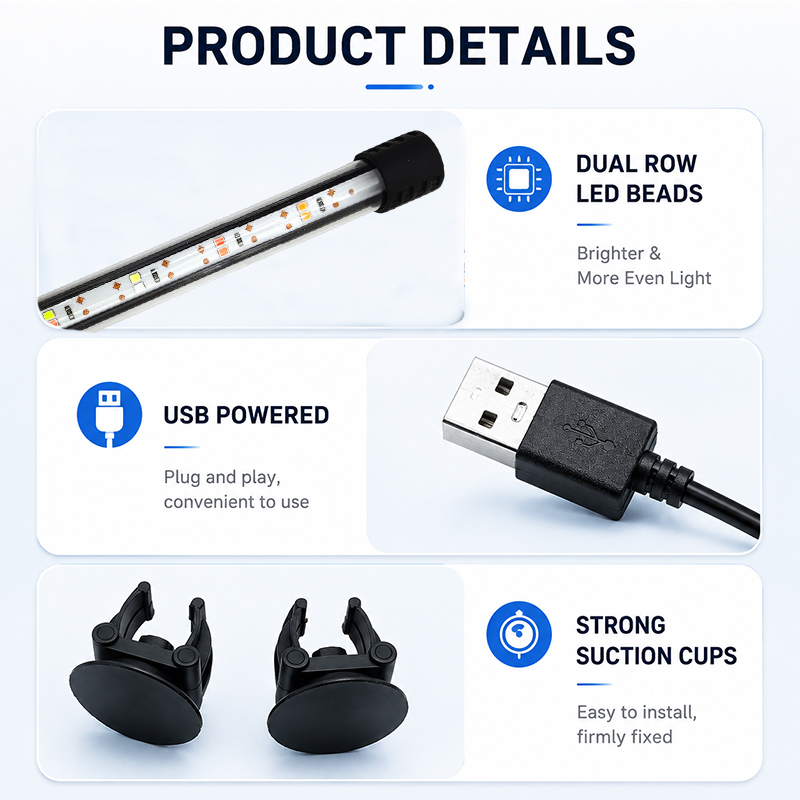 18-58cm USB 풀 스펙트럼 수족관 LED 스트립 - Aquarium Fish Light Lamp 리뷰 및 가격