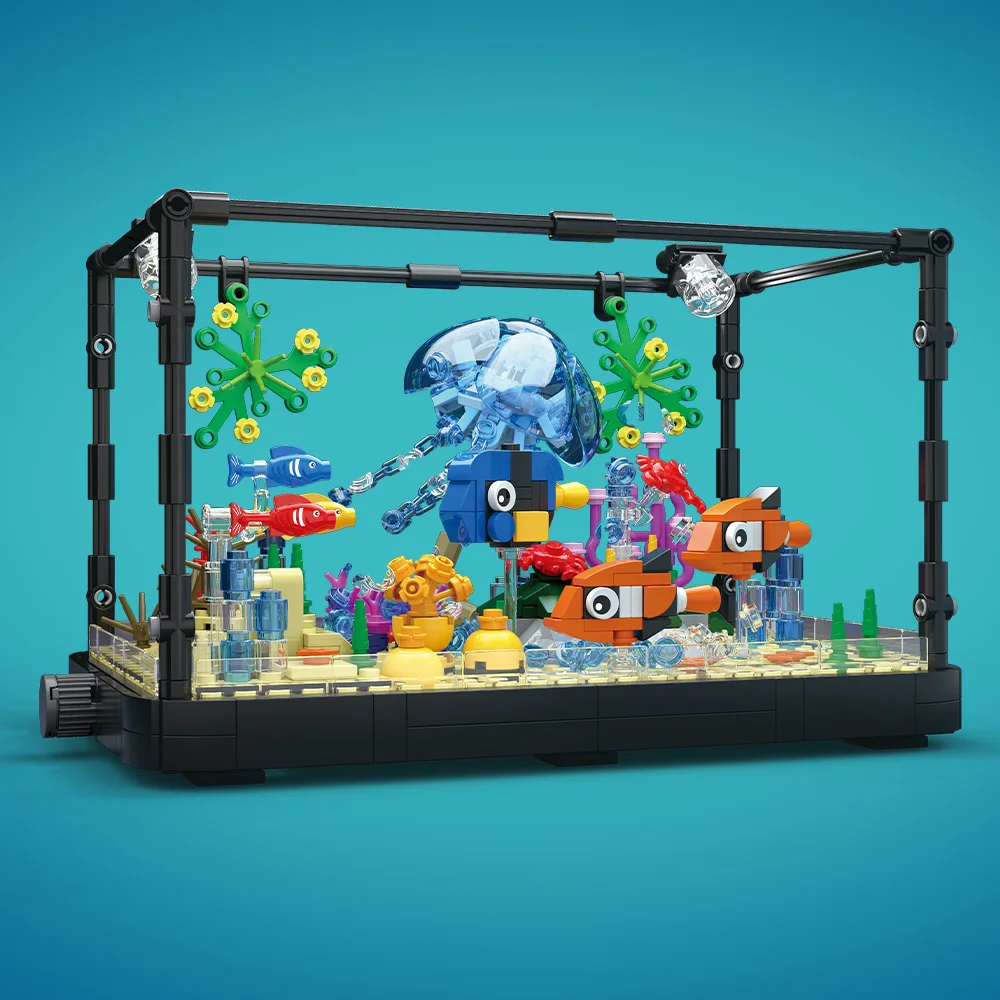 조명이 포함된 어항 빌딩 블록 세트, 수족관, 해양 거 - Aquarium Fish Land 리뷰 및 가격