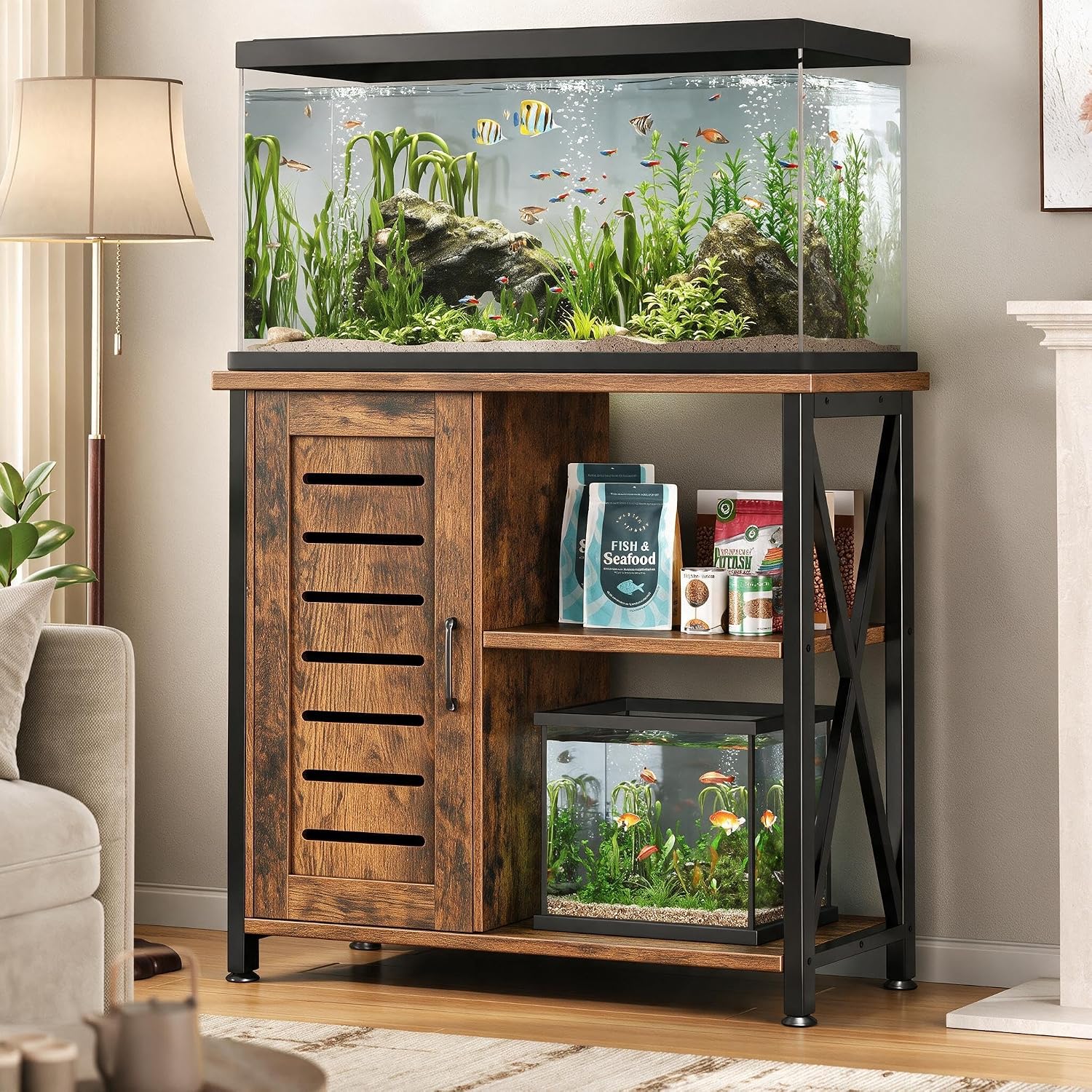 허터 20~29갤런 용량의 어항 받침대, 수납 공간이  - Aquarium Fish Land 리뷰 및 가격