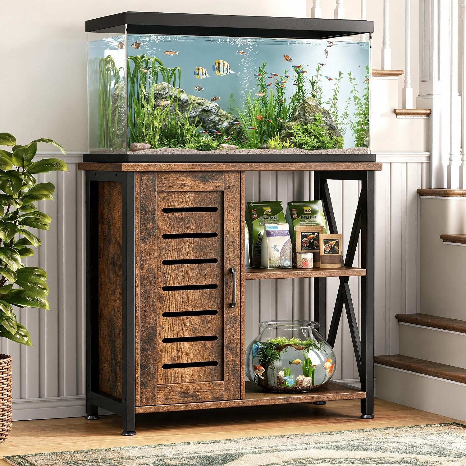 허터 20~29갤런 용량의 어항 받침대, 수납 공간이  - Aquarium Fish Land 리뷰 및 가격
