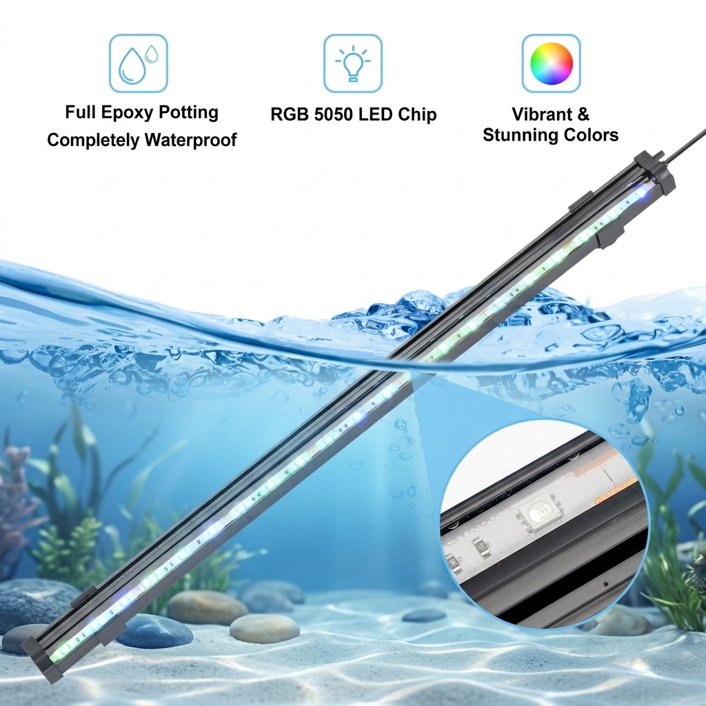 USB LED 수족관 에어 버블 라이트 자동 RGB 색 - Aquarium Fish Light Lamp 리뷰 및 가격